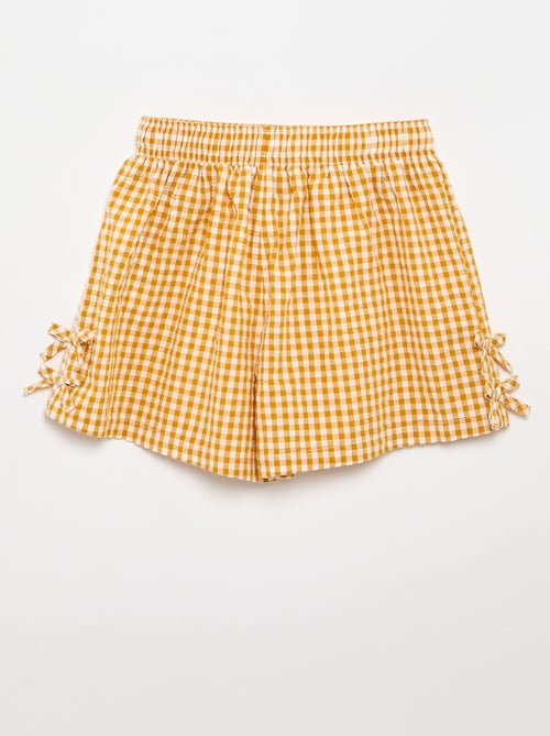 Conjunto de camiseta de tirantes y short con estampado Vichy - 2 piezas - Kiabi