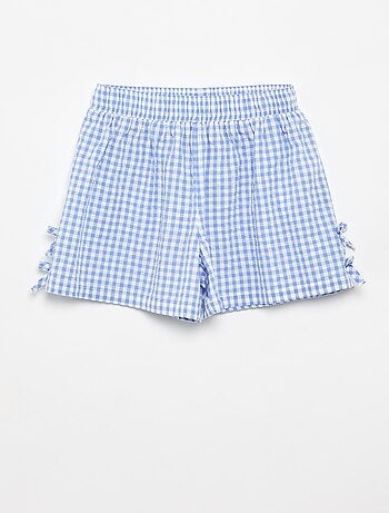 Conjunto de camiseta de tirantes y short con estampado Vichy - 2 piezas