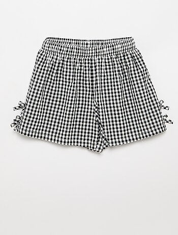 Conjunto de camiseta de tirantes y short con estampado Vichy - 2 piezas