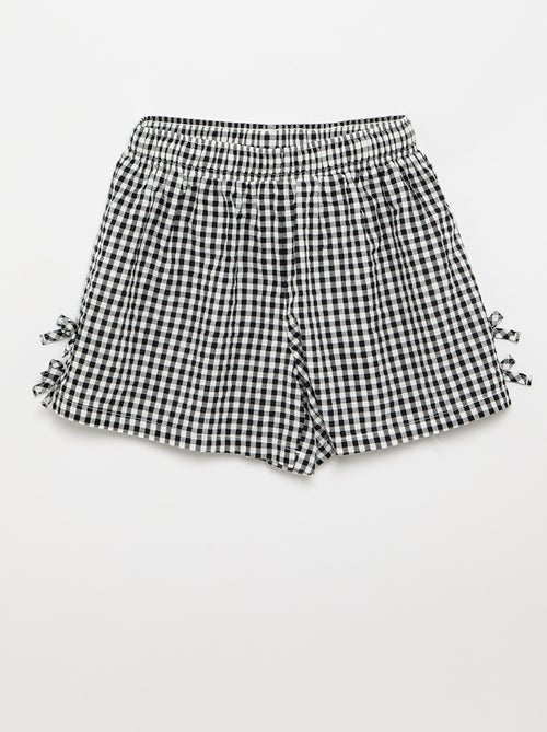 Conjunto de camiseta de tirantes y short con estampado Vichy - 2 piezas - Kiabi