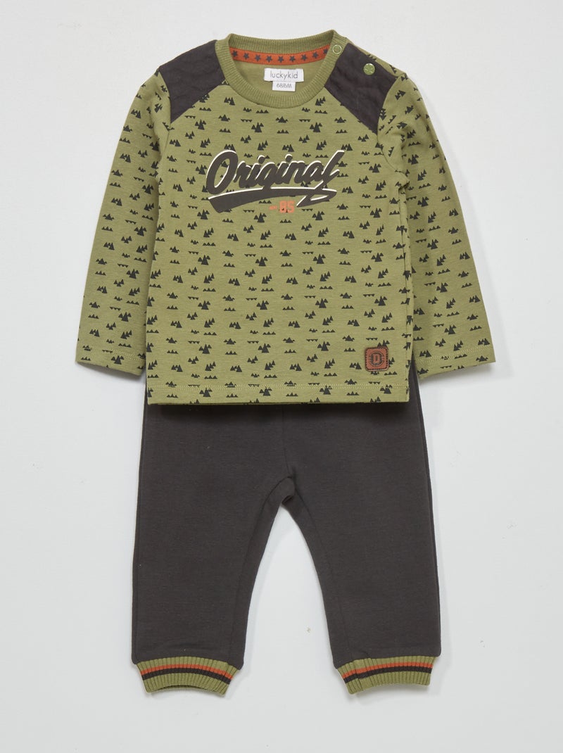 Conjunto de camiseta + jogging - 2 piezas AZUL - Kiabi
