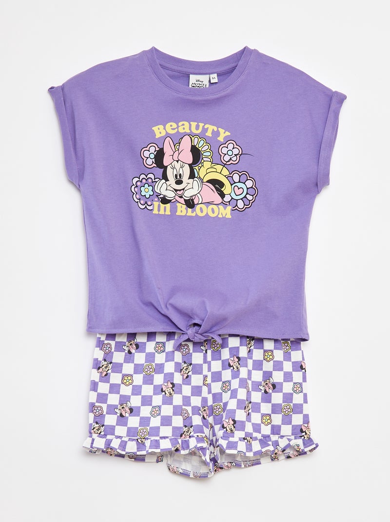 Conjunto de camiseta larga + pantalón corto 'Minnie' PURPURA - Kiabi