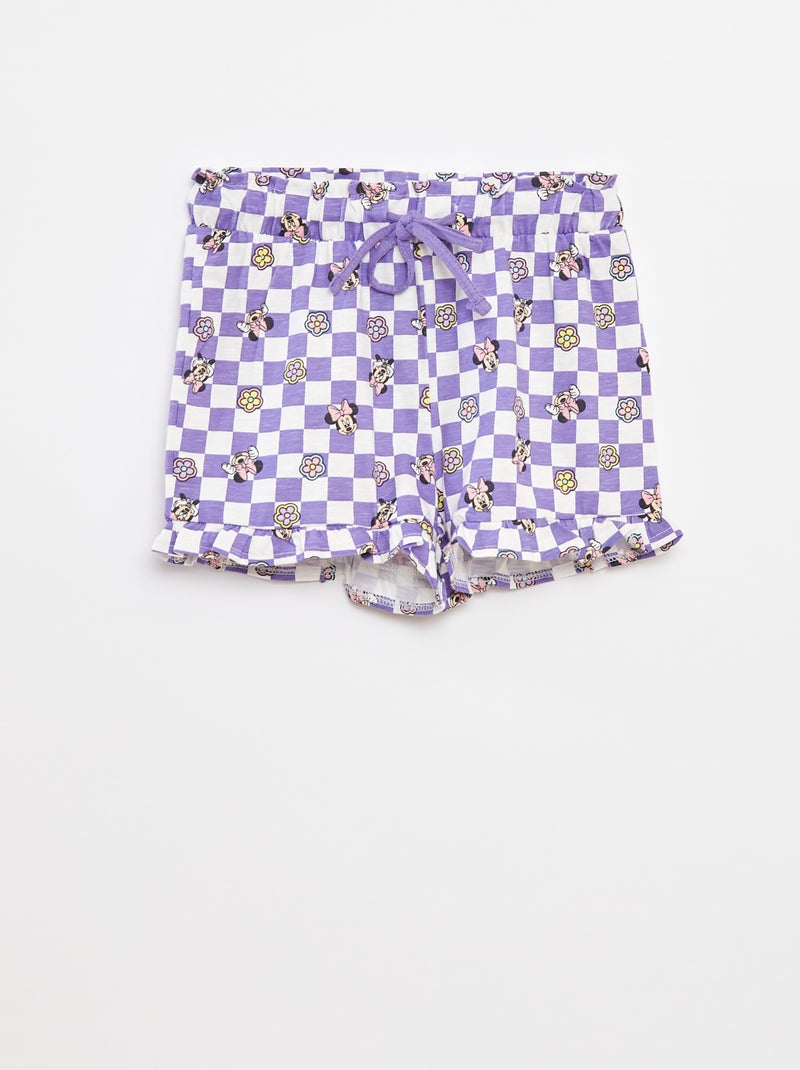 Conjunto de camiseta larga + pantalón corto 'Minnie' PURPURA - Kiabi