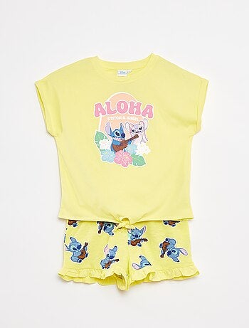 Conjunto de camiseta larga + pantalón corto 'Stitch'