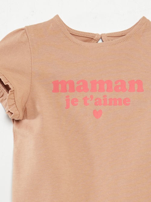 Conjunto de camiseta + legging de canalé - 2 piezas - Kiabi