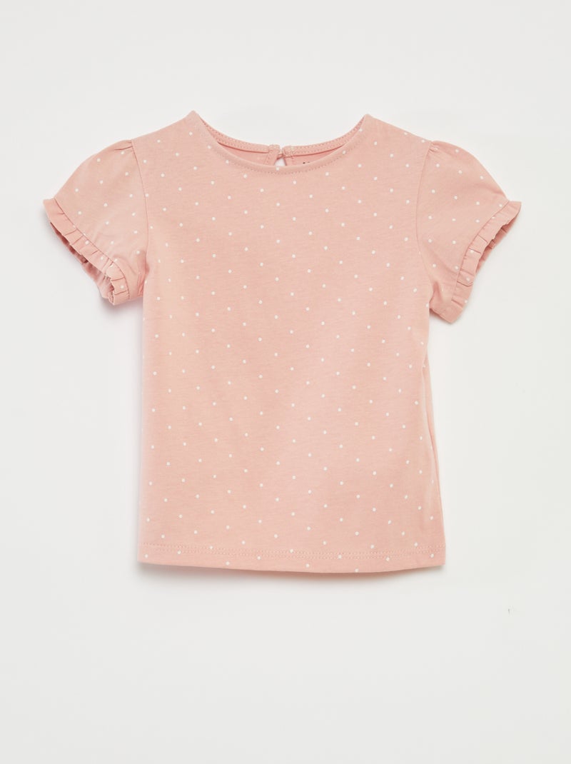 Conjunto de camiseta + legging de canalé - 2 piezas ROSA - Kiabi