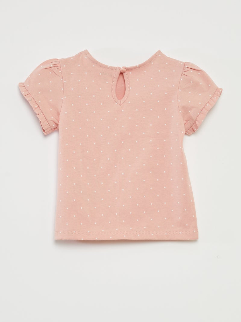 Conjunto de camiseta + legging de canalé - 2 piezas ROSA - Kiabi