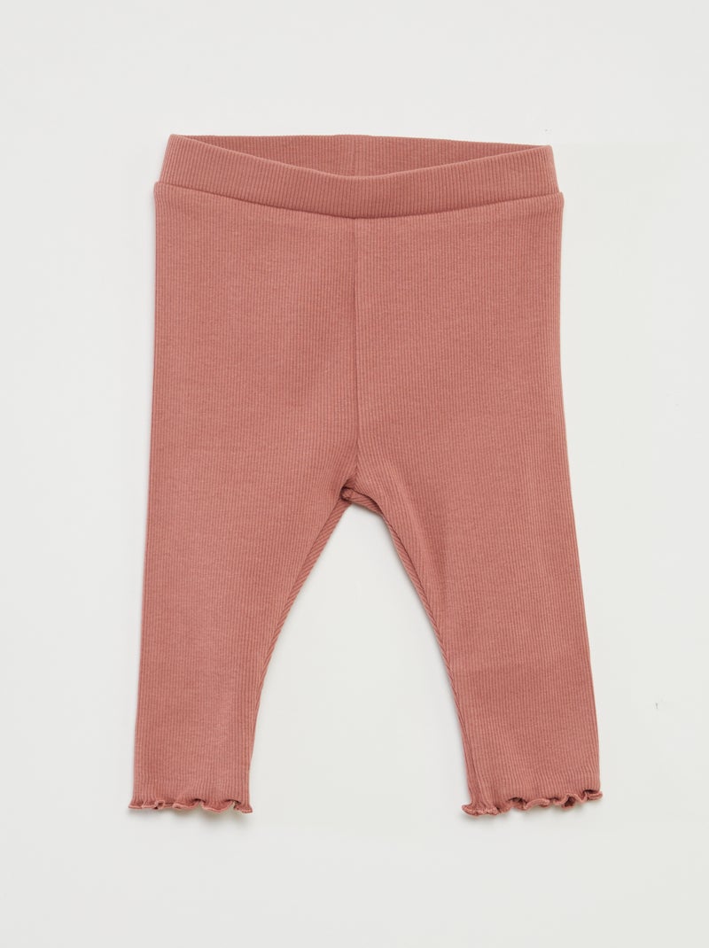 Conjunto de camiseta + legging de canalé - 2 piezas ROSA - Kiabi