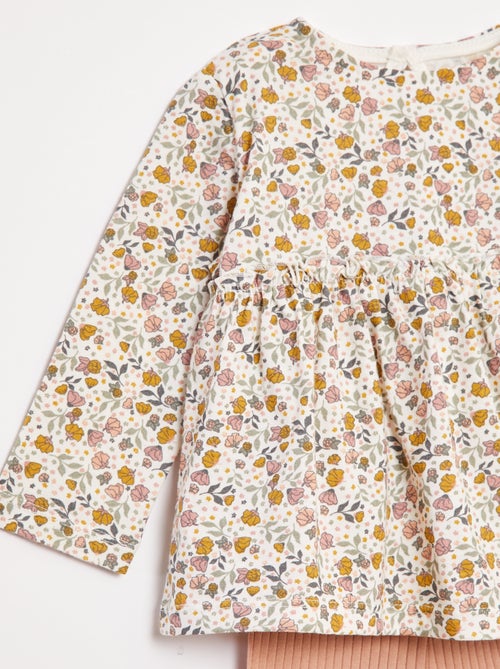 Conjunto de camiseta + legging de canalé - 2 piezas - Kiabi