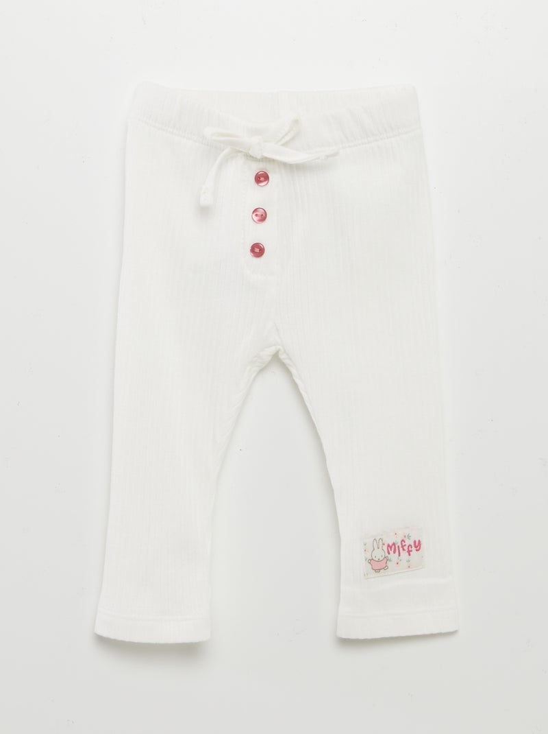 Conjunto de camiseta + legging de canalé + diadema 'Miffy' - 3 piezas BLANCO - Kiabi