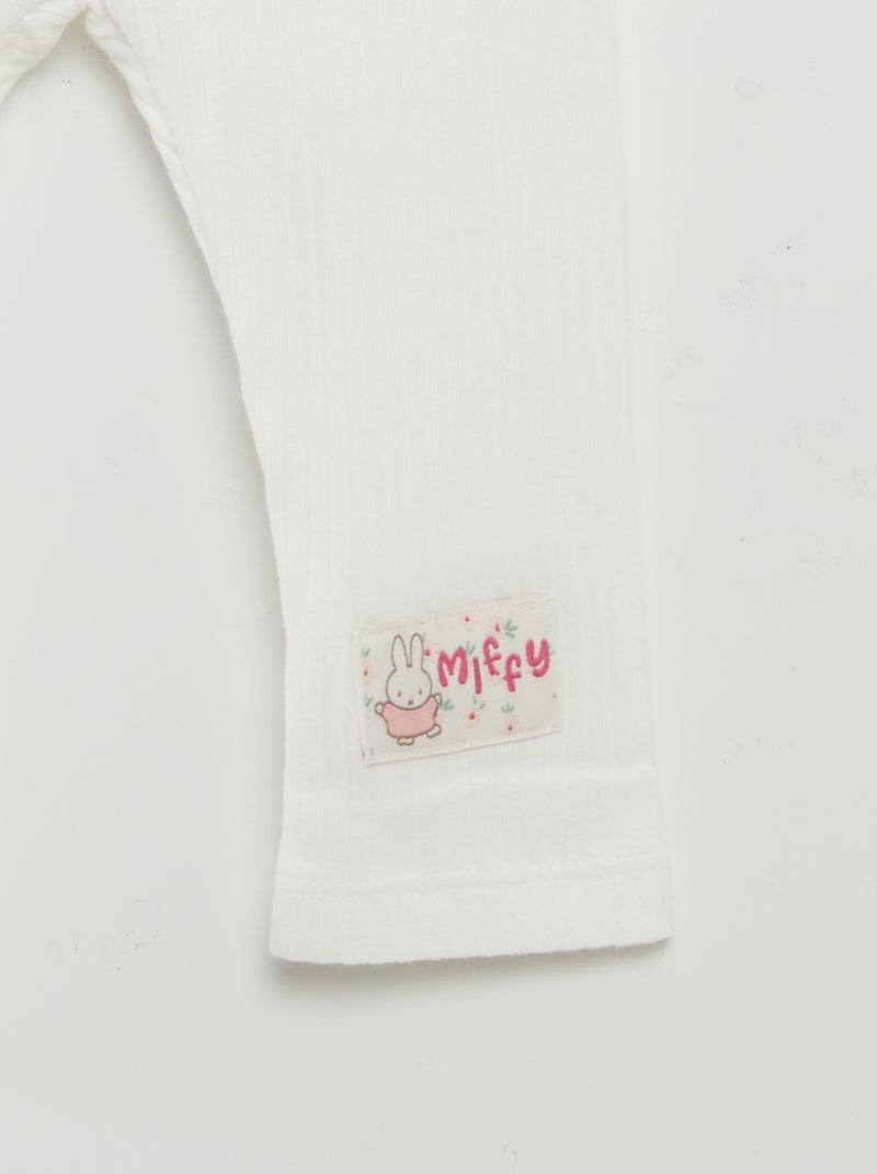 Conjunto de camiseta + legging de canalé + diadema 'Miffy' - 3 piezas BLANCO - Kiabi