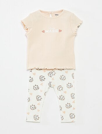 Conjunto de camiseta + legging de canalé 'Minnie' - Doble