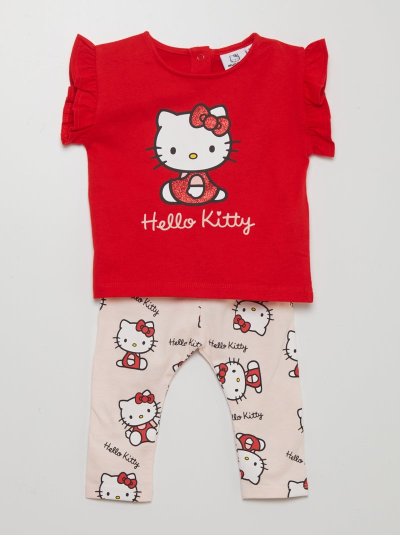 Conjunto de camiseta + legging 'Hello Kitty' ROJO - Kiabi