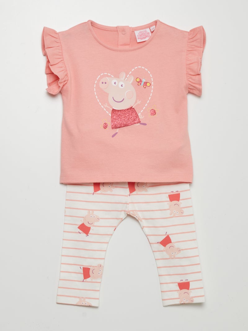 Conjunto de camiseta + legging 'Peppa Pig' ROSA - Kiabi