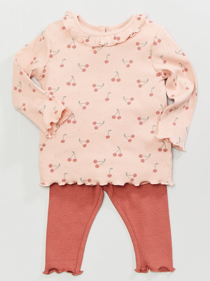 Conjunto de camiseta + legging ROSA - Kiabi