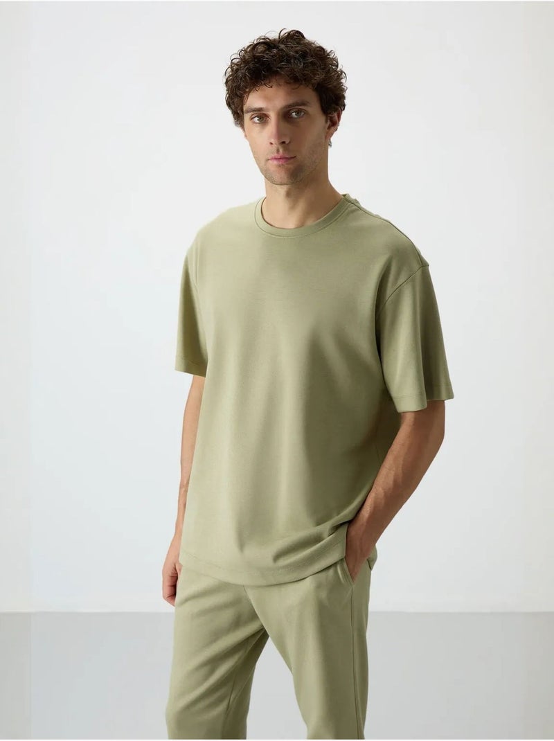 Conjunto de camiseta oversize y pantalón para hombre tommy Caqui - Kiabi
