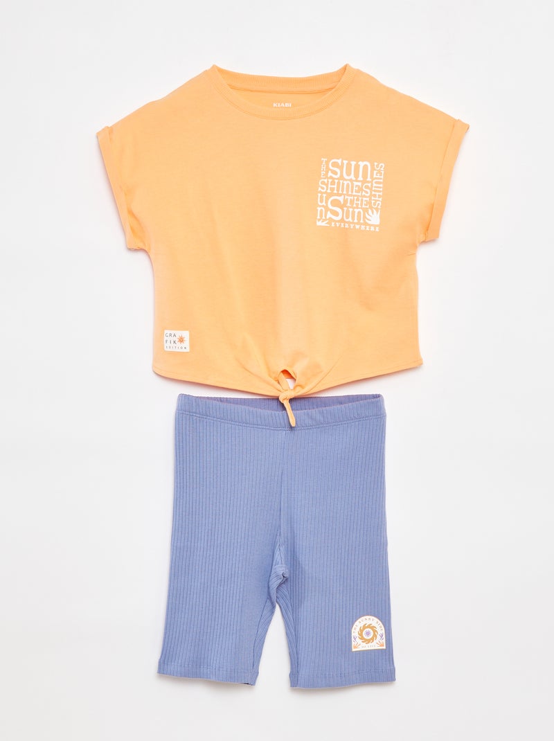 Conjunto de camiseta + pantalón ciclista  - Grafik Edition NARANJA - Kiabi