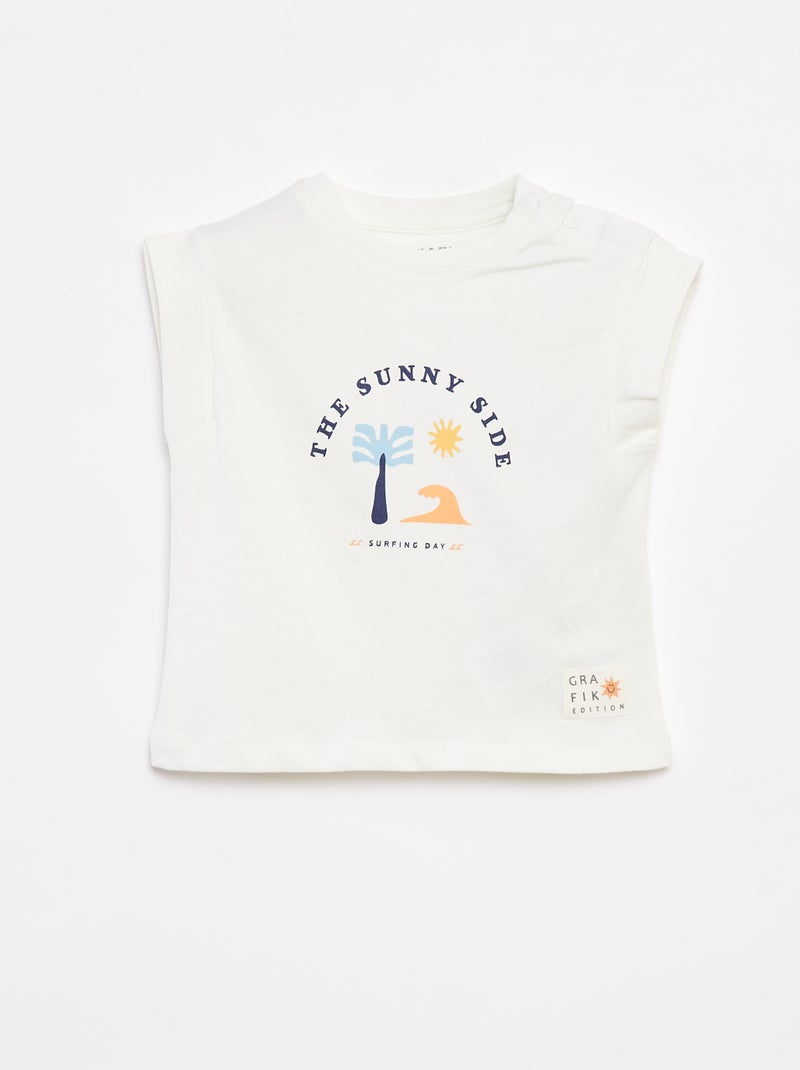 Conjunto de camiseta + pantalón ciclista estampado  - Grafik Edition Blanco - Kiabi