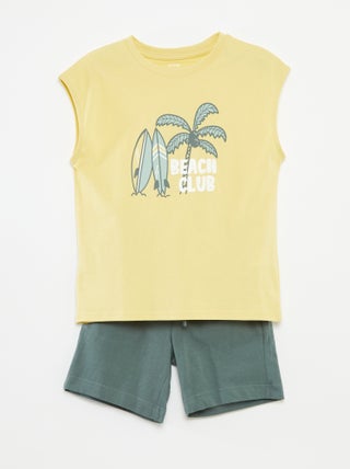 Conjunto de camiseta + pantalón corto  - 2 piezas