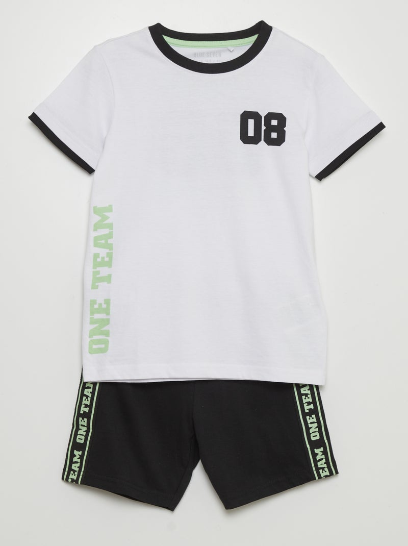 Conjunto de camiseta + pantalón corto  - 2 piezas BLANCO - Kiabi
