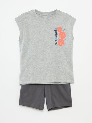 Conjunto de camiseta + pantalón corto  - 2 piezas