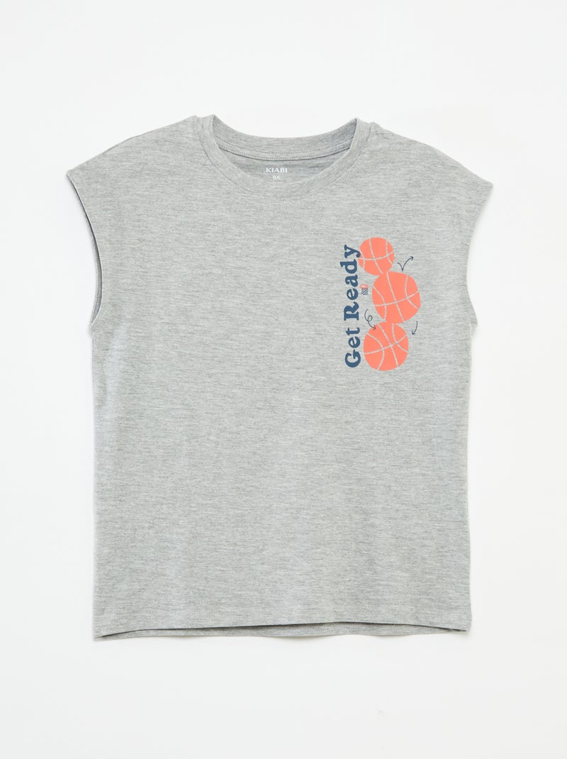 Conjunto de camiseta + pantalón corto  - 2 piezas GRIS - Kiabi