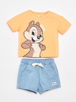 Conjunto de camiseta + pantalón corto 'Chip y Chop'