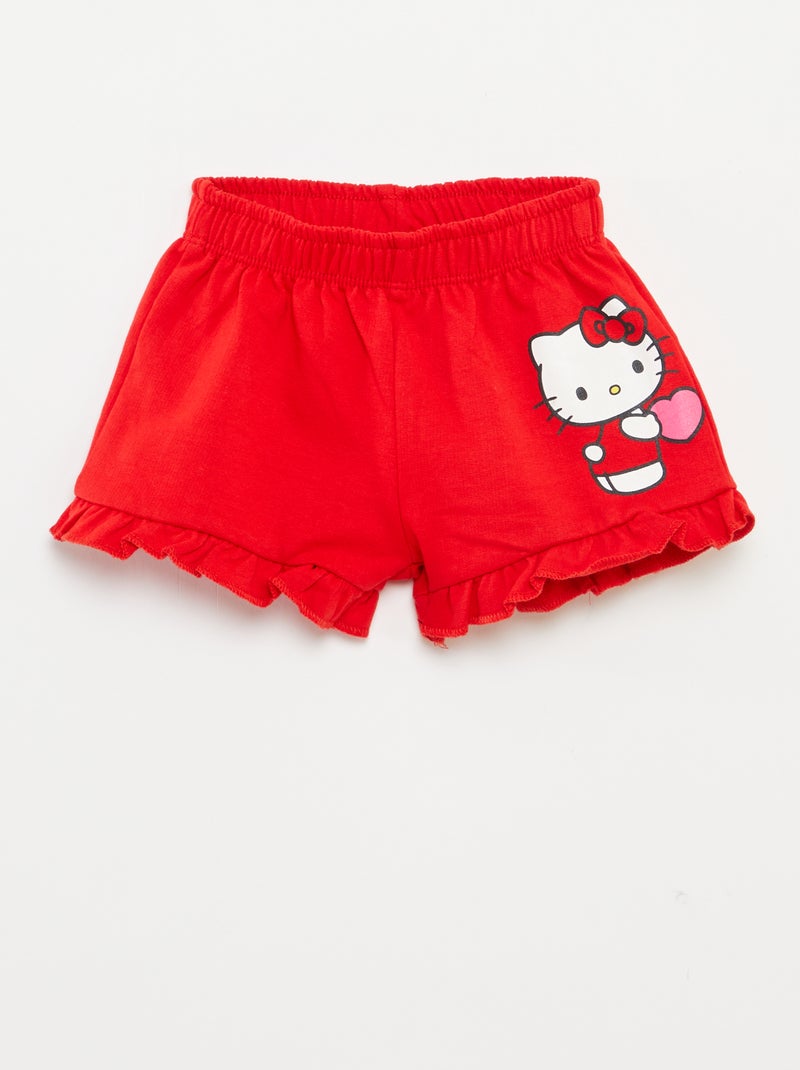 Conjunto de camiseta + Pantalón corto con volantes 'Hello Kitty' - 2 piezas BLANCO - Kiabi