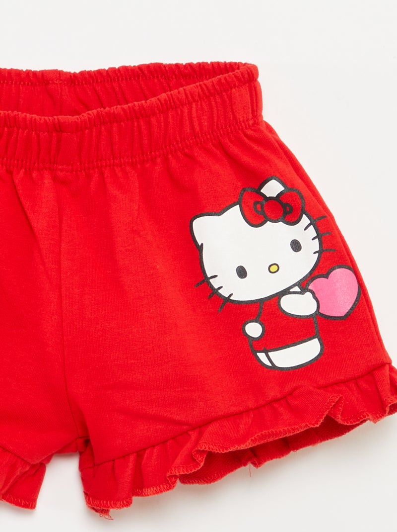 Conjunto de camiseta + Pantalón corto con volantes 'Hello Kitty' - 2 piezas BLANCO - Kiabi