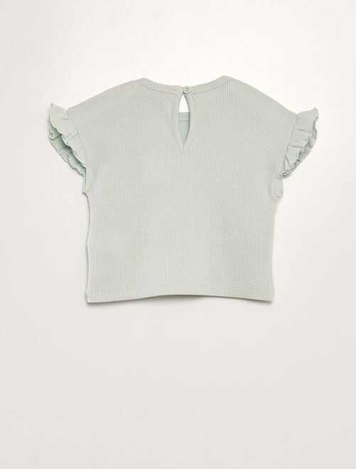Conjunto de camiseta + pantalón corto de punto gofrado  - 2 piezas - Kiabi