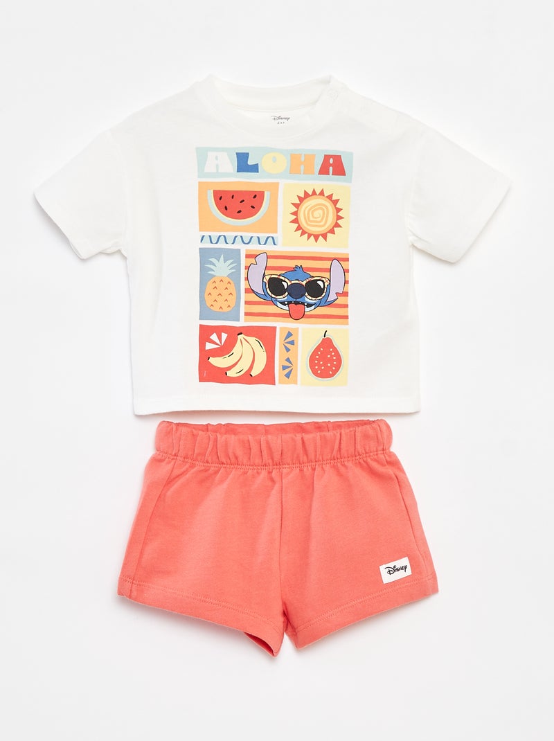 Conjunto de camiseta + pantalón corto 'Disney' - 2 piezas ROJO - Kiabi