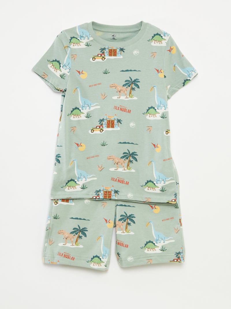 Conjunto de camiseta + pantalón corto 'Jurassic World' - 2 piezas VERDE - Kiabi