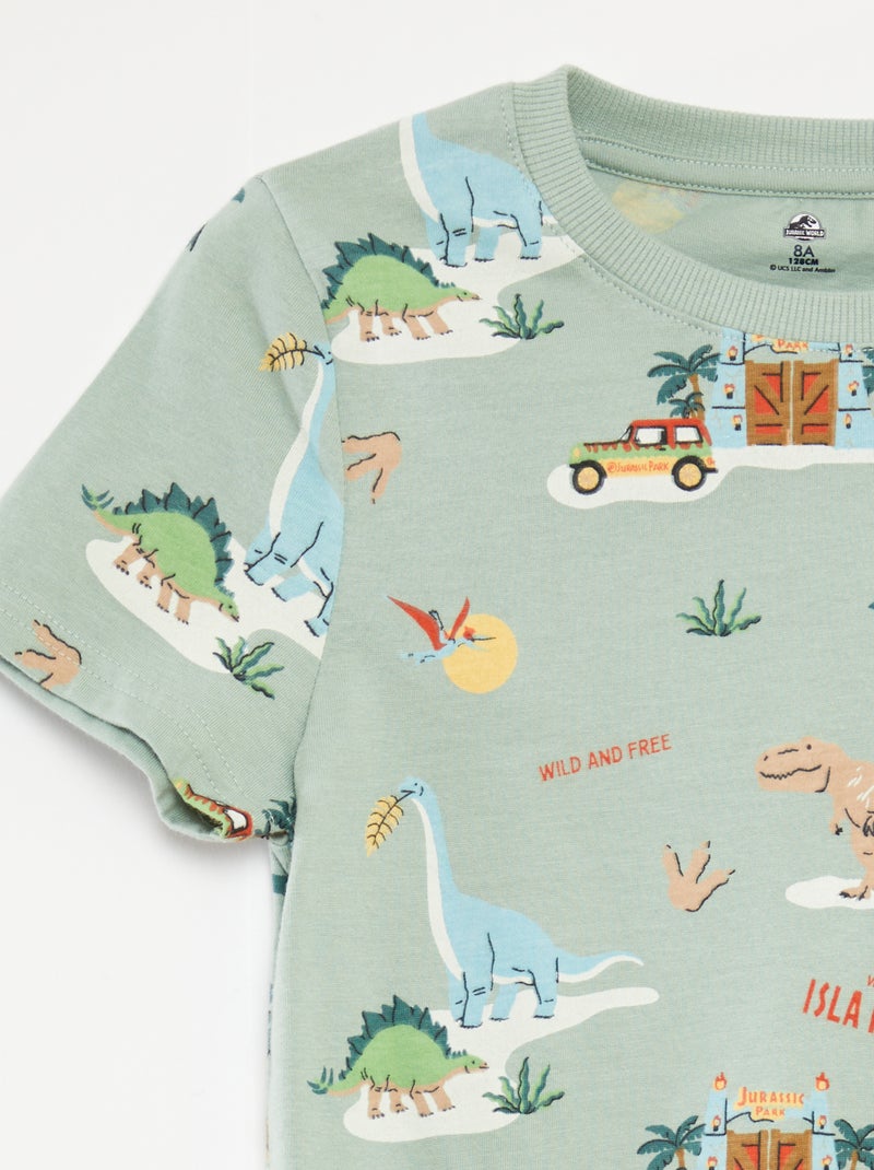 Conjunto de camiseta + pantalón corto 'Jurassic World' - 2 piezas VERDE - Kiabi
