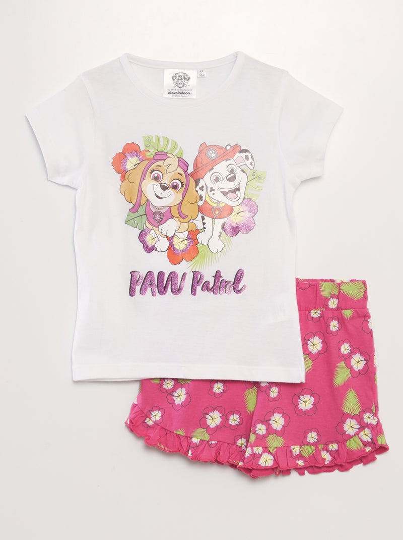 Conjunto de camiseta + pantalón corto 'La Patrulla Canina' 2 piezas blanco - Kiabi