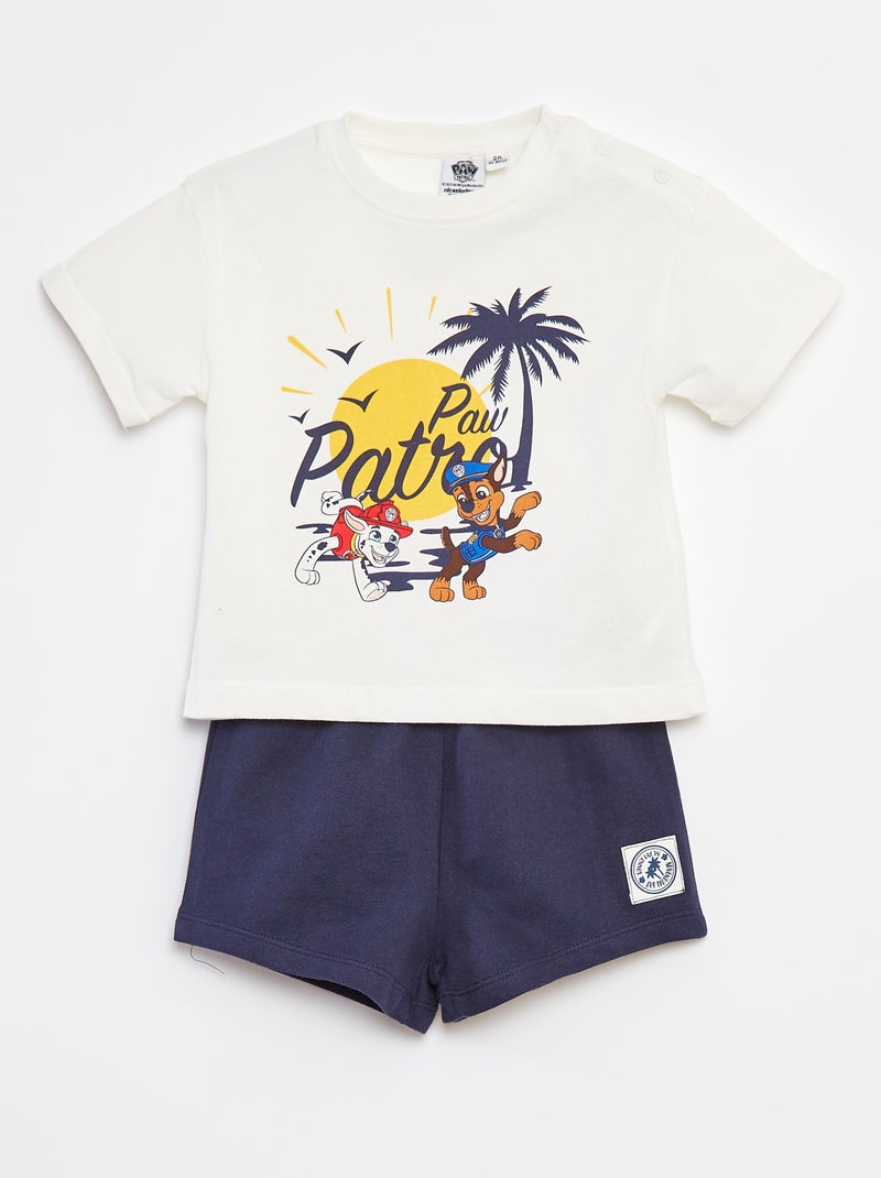 Conjunto de camiseta + pantalón corto 'La Patrulla Canina' BLANCO - Kiabi