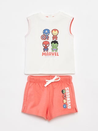Conjunto de camiseta + pantalón corto 'Marvel'