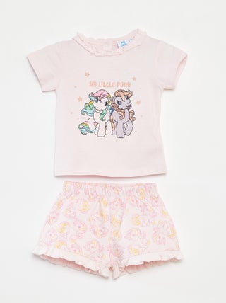 Conjunto de camiseta + pantalón corto 'Mi pequeño pony'  - 2 piezas