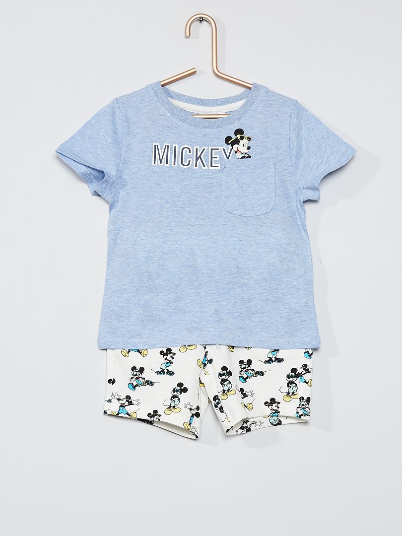 Conjunto de camiseta + pantalón corto 'Mickey' BLANCO - Kiabi