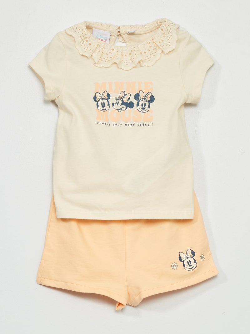 Conjunto de camiseta + pantalón corto 'Minnie' - 2 piezas BLANCO - Kiabi