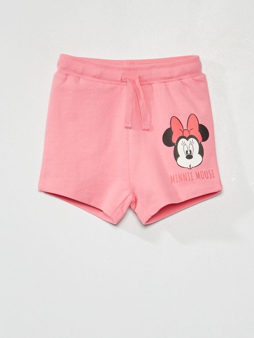 Conjunto de camiseta + pantalón corto 'Minnie'  - 2 piezas rosa/blanco - Kiabi