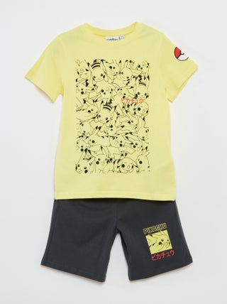 Conjunto de camiseta + pantalón corto 'Pokemon' - 2 piezas