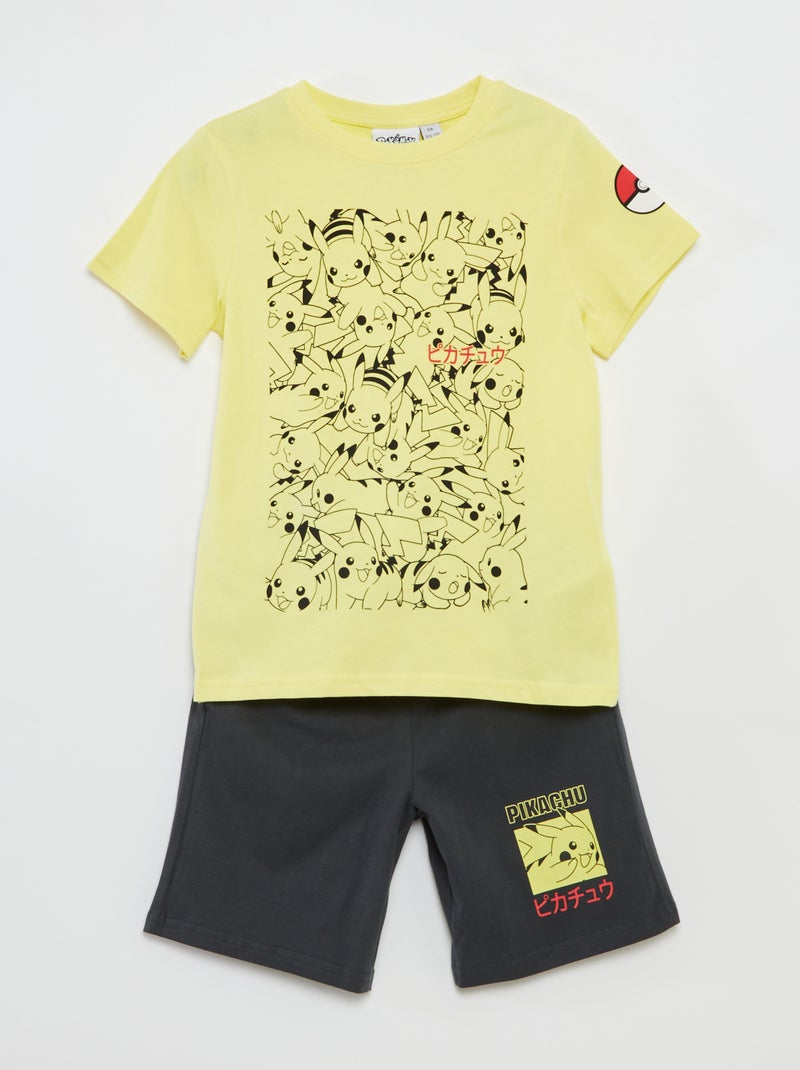Conjunto de camiseta + pantalón corto 'Pokemon' - 2 piezas Amarillo - Kiabi