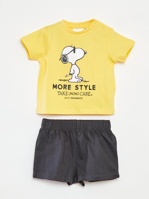 Conjunto de camiseta + pantalón corto 'Snoopy' - 2 piezas - Kiabi