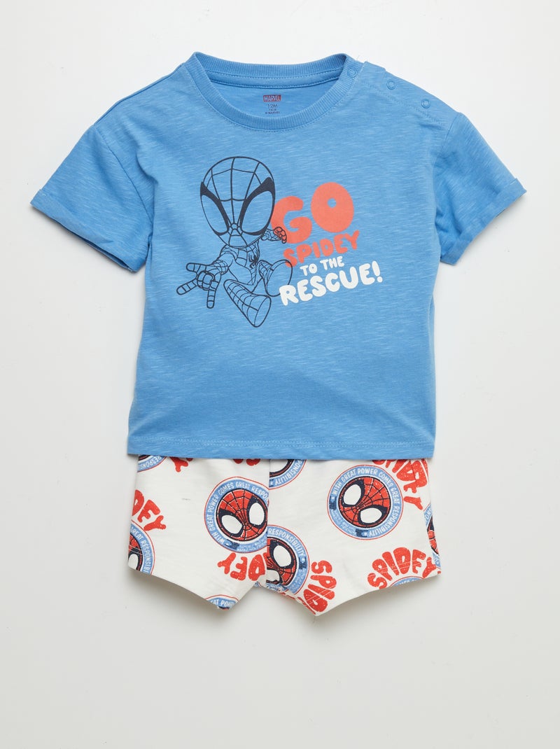 Conjunto de camiseta + pantalón corto 'Spider-Man' - 2 piezas AZUL - Kiabi