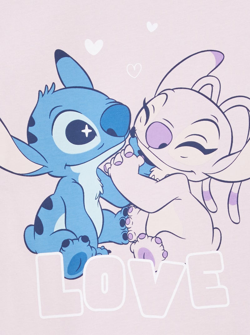 Conjunto de camiseta + pantalón corto 'Stitch' 2 piezas Purpura - Kiabi