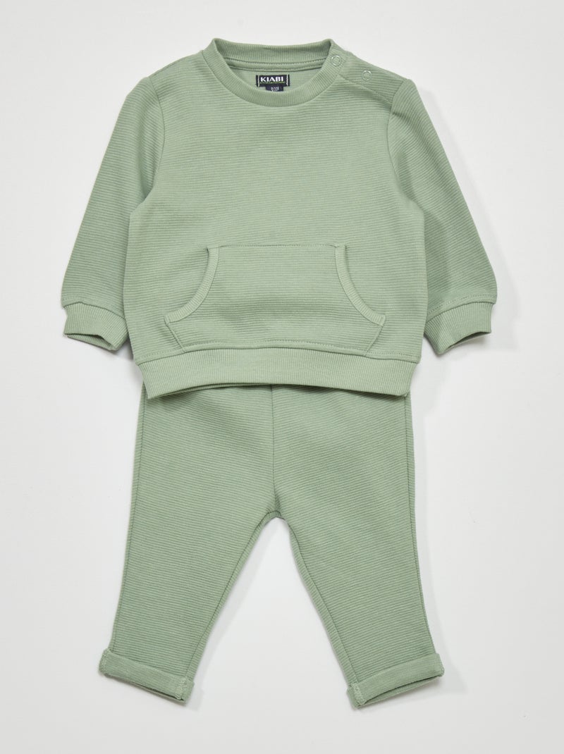 Conjunto de camiseta + pantalón de jogging  - 2 piezas VERDE - Kiabi