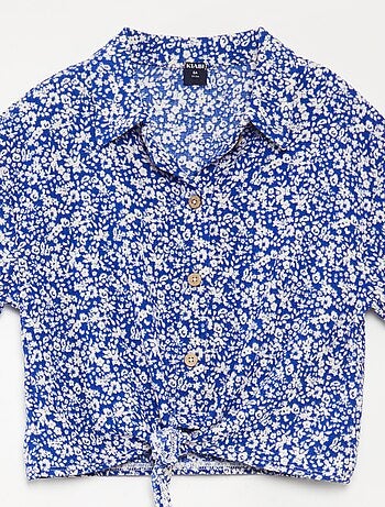 Conjunto de camiseta + pantalón vaporoso con estampado de flores - 2 piezas