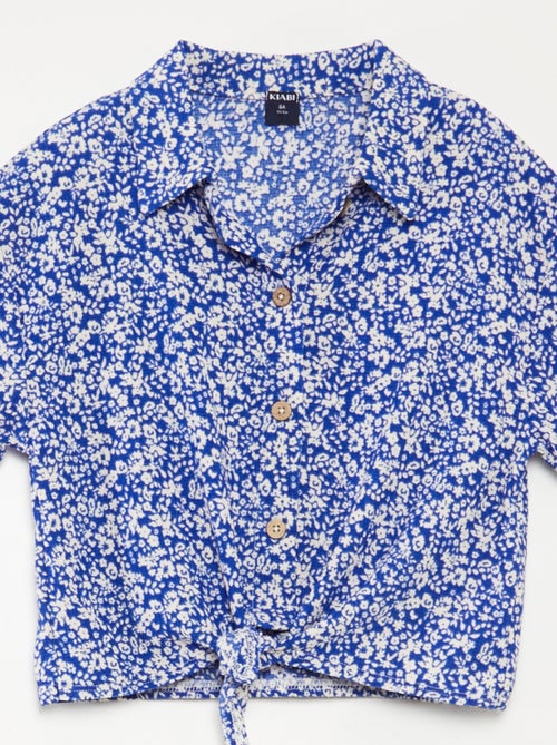 Conjunto de camiseta + pantalón vaporoso con estampado de flores - 2 piezas - Kiabi