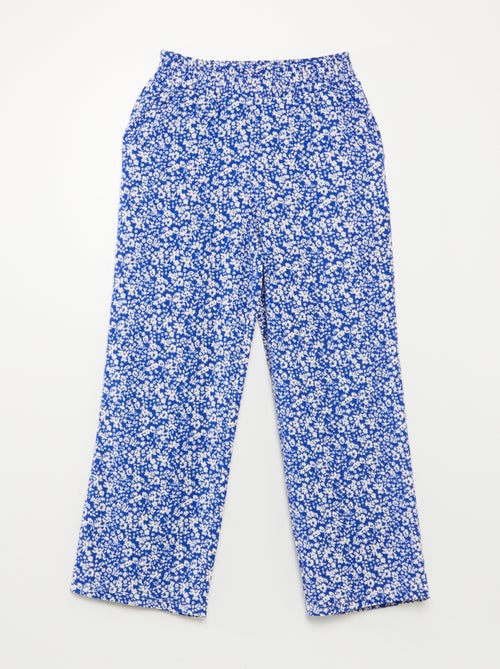 Conjunto de camiseta + pantalón vaporoso con estampado de flores - 2 piezas - Kiabi