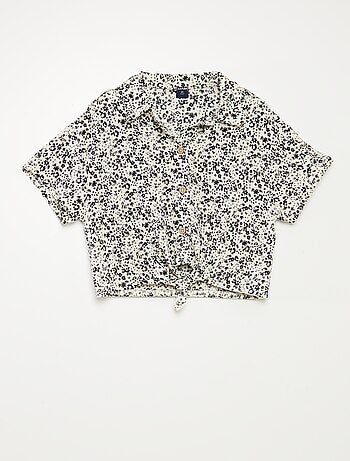 Conjunto de camiseta + pantalón vaporoso con estampado de flores - 2 piezas